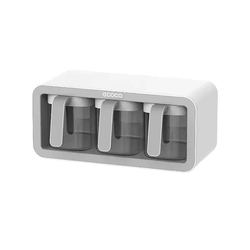Ecoco Premium Wall-Mounted 3 Spice Box – Kitchen Seasoning Organizer