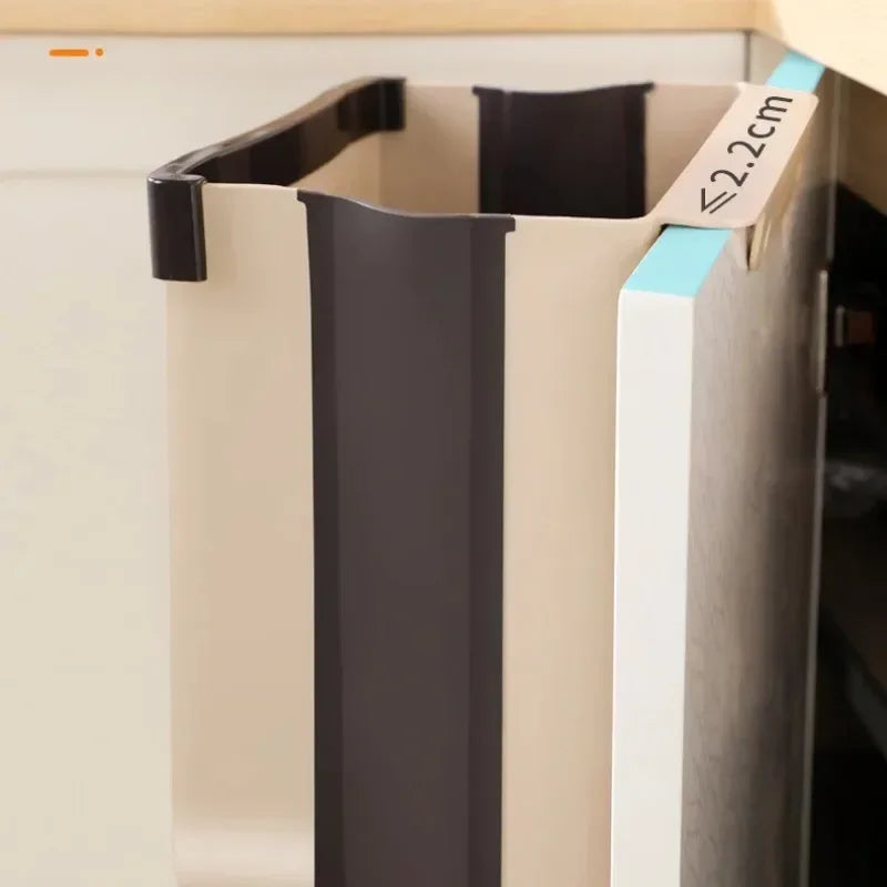 Wall Mounted Folding Trash Bin – Kitchen & Car Hanging Garbage Can