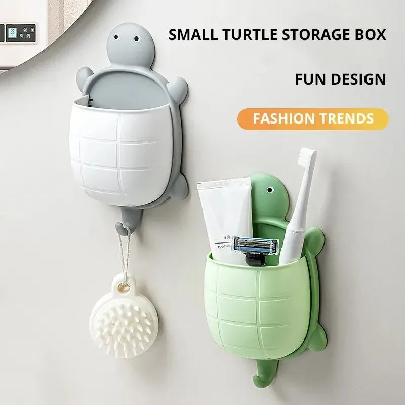 Cute Turtle Toothbrush Holder – Cartoon Bathroom Organizer - Clarify.pk