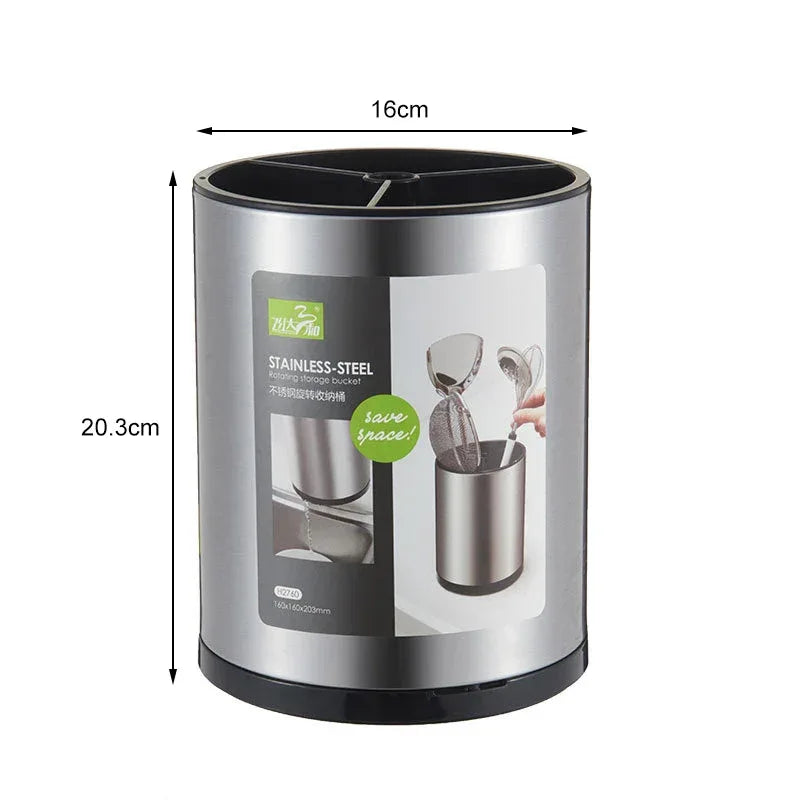 Stainless Steel Cutlery Holder with Handle – Kitchen Utensil Organizer - Clarify.pk