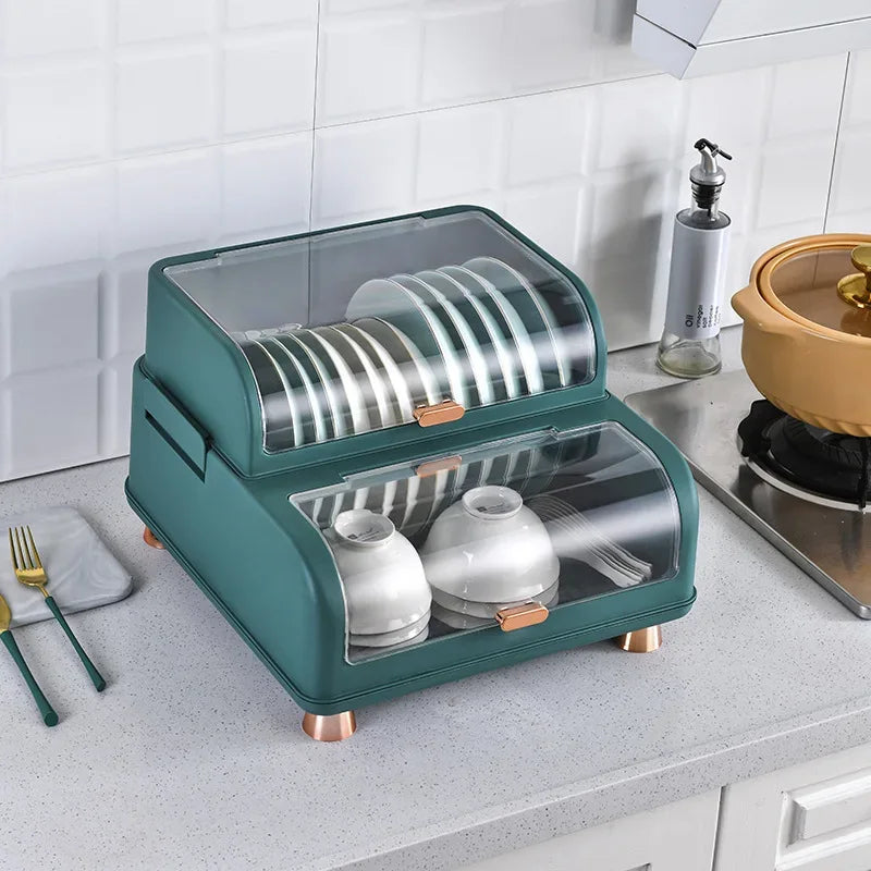 Random color Kitchen Dish Storage Box, Storage Rack, Drain Rack, Household Bowl Drying Rack, Chopsticks Tableware Storage Box