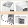 Pen holder office desktop storage box, large capacity student stationery sorting box, desk storage shelf - Clarify.pk