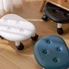 Rolling Low Stool with Wheels - Durable Plastic Oval Footstool, 360° Casters - Perfect for Entryway Shoe Changing, Bathroom