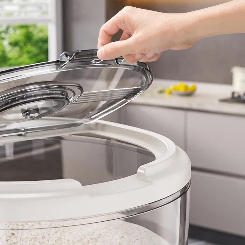 Acrylic Kitchen Rice Storage Box – Airtight Food Container for Grains & Pulses - Clarify.pk