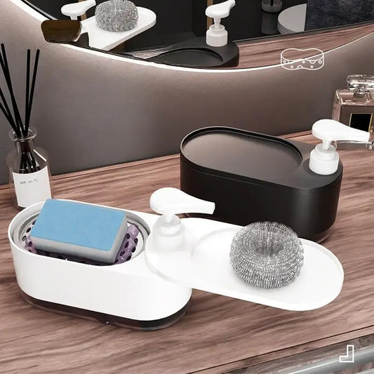 Manual press dishwashing liquid soap dispenser box for kitchen sink