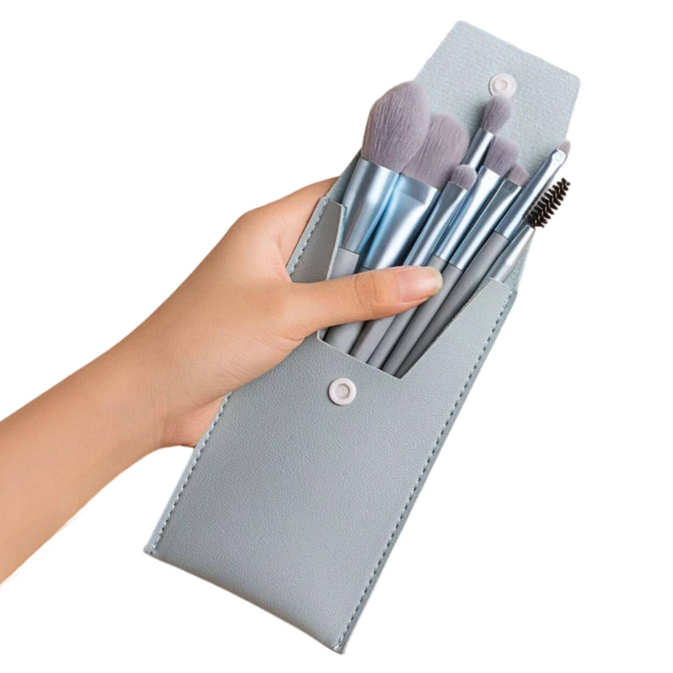 8Pcs Makeup Brush Set – Travel-Ready, Soft Synthetic Bristles