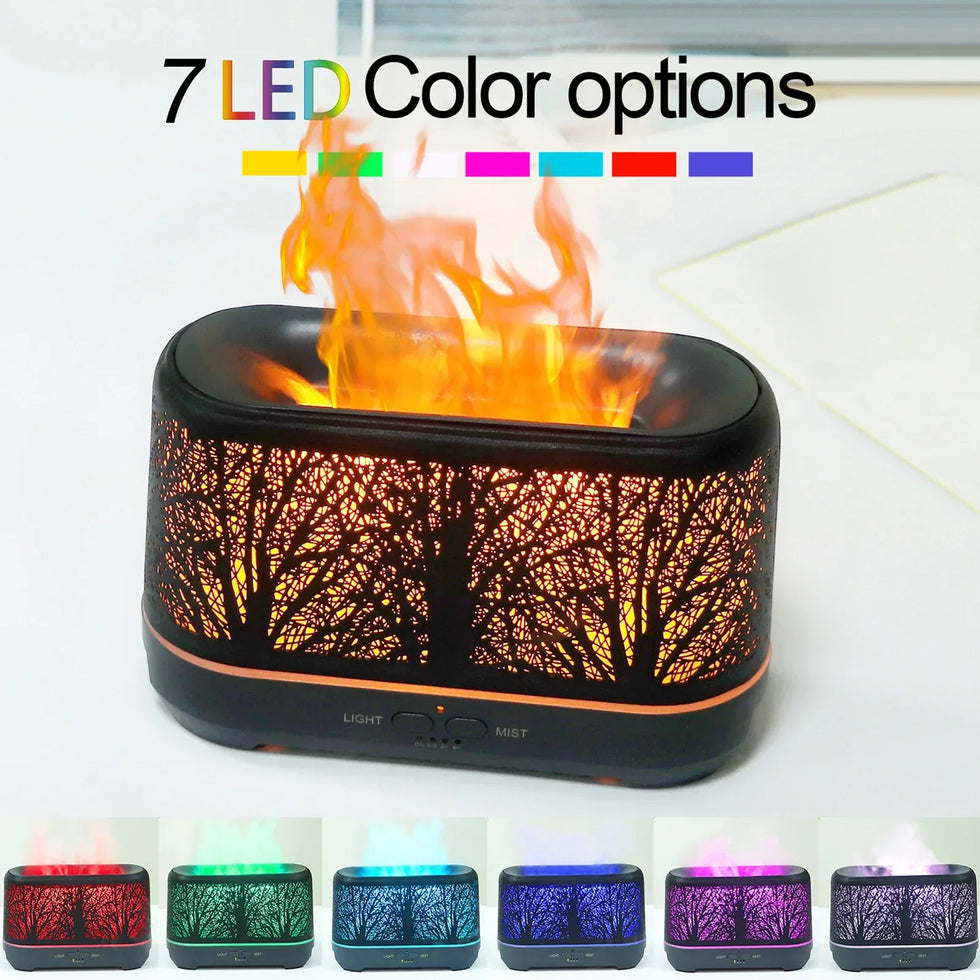Flame Aroma Diffuser with Colorful LED Lights - Clarify.pk