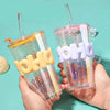OHO Glass Tumbler with Straw – Cute Reusable Cup (Random color)