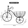 Bicycle Design Wall Basket – Premium Vintage Metal Planter & Storage Riser (Without Flowers)