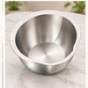 Stainless Steel Rice Washing Bowl with Built-In Strainer