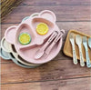 Bear Shape Plates Set - 5pcs with Matching Spoons and Forks