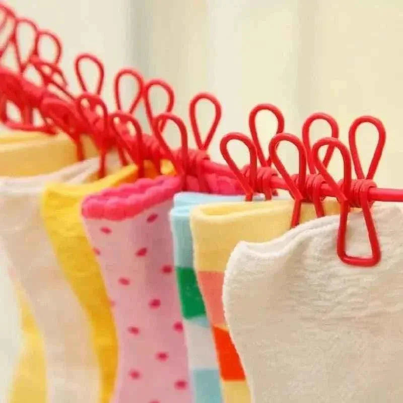 12 Clip Elastic Clothesline for Efficient Drying and Organization - Clarify.pk