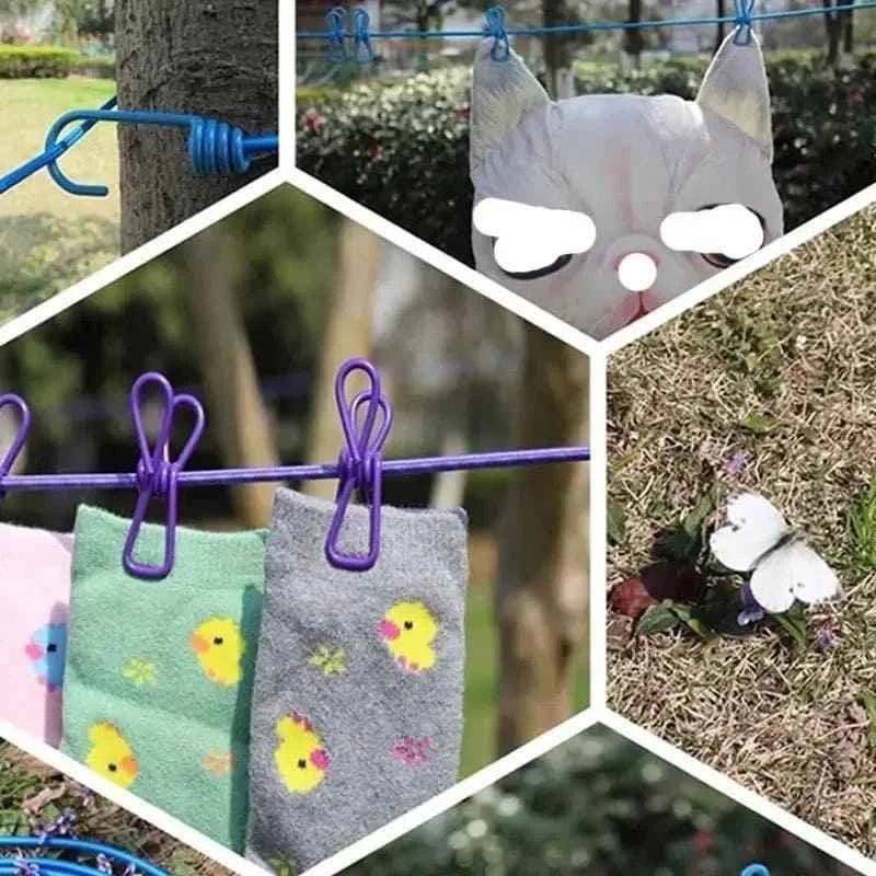12 Clip Elastic Clothesline for Efficient Drying and Organization - Clarify.pk