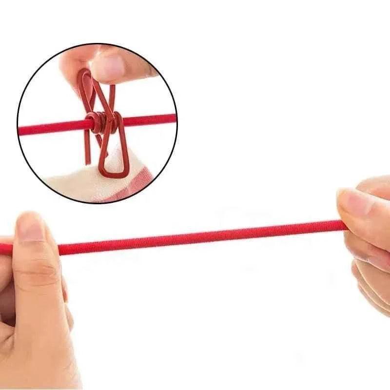 12 Clip Elastic Clothesline for Efficient Drying and Organization - Clarify.pk