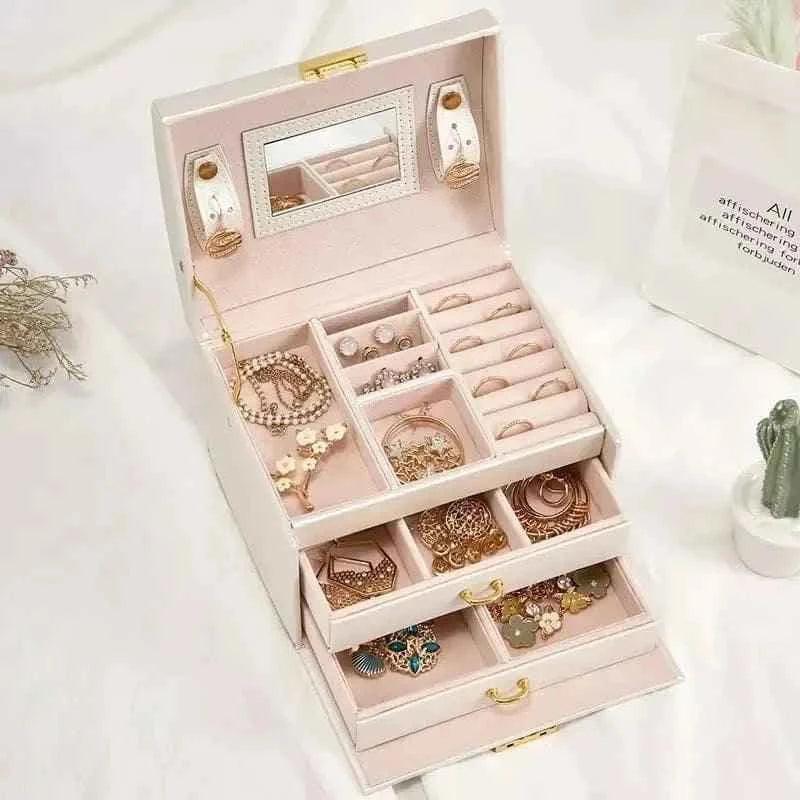 3 Layer Jewelry Organizer - Premium Elegant Design with Ample Storage - Clarify.pk