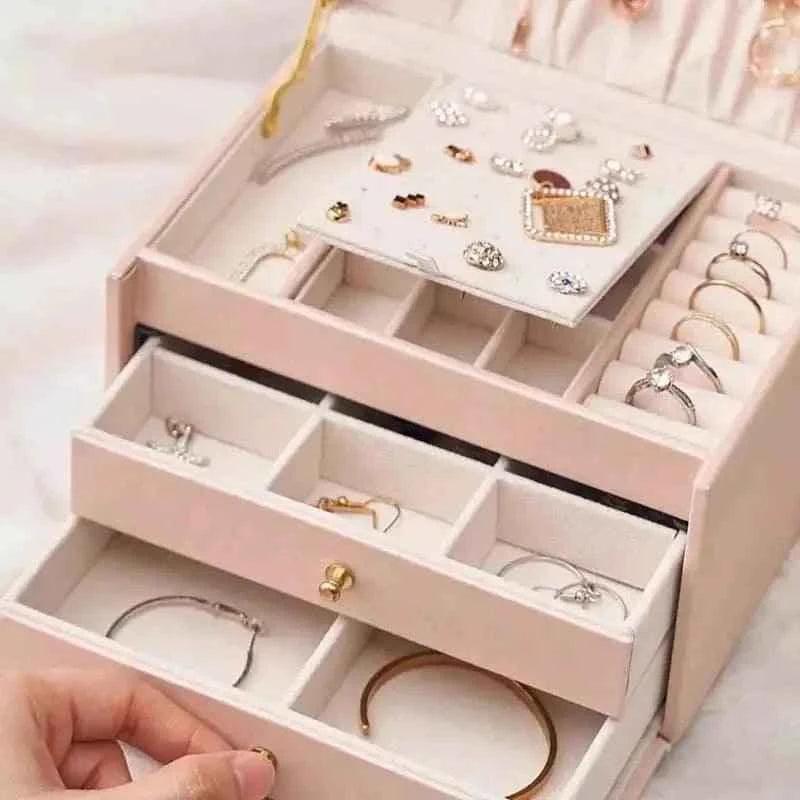 3 Layer Jewelry Organizer - Premium Elegant Design with Ample Storage - Clarify.pk