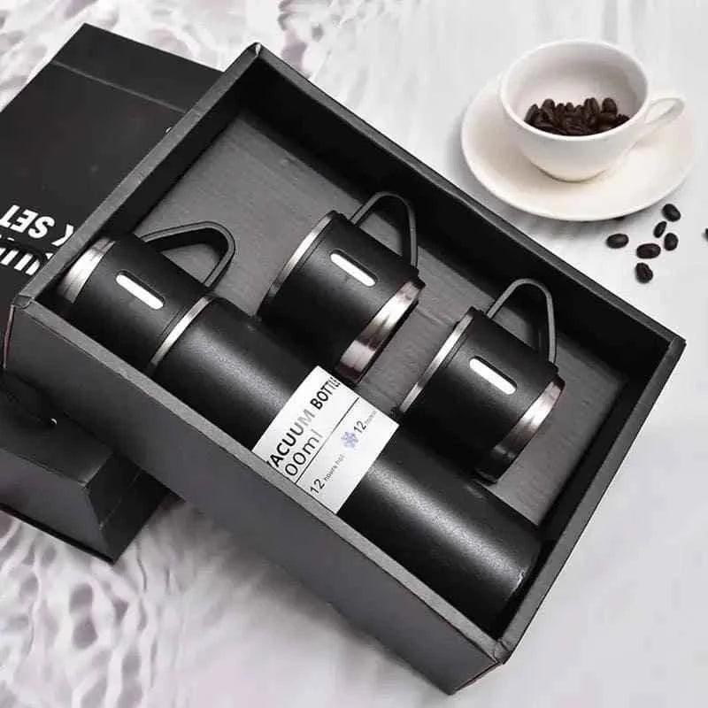 High Quality Food Grade Stainless Steel Vacuum Flask Set for Hot and Cold Drinks - Clarify.pk