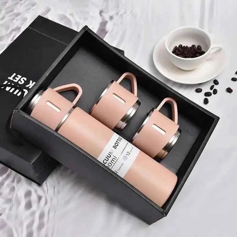 High Quality Food Grade Stainless Steel Vacuum Flask Set for Hot and Cold Drinks - Clarify.pk