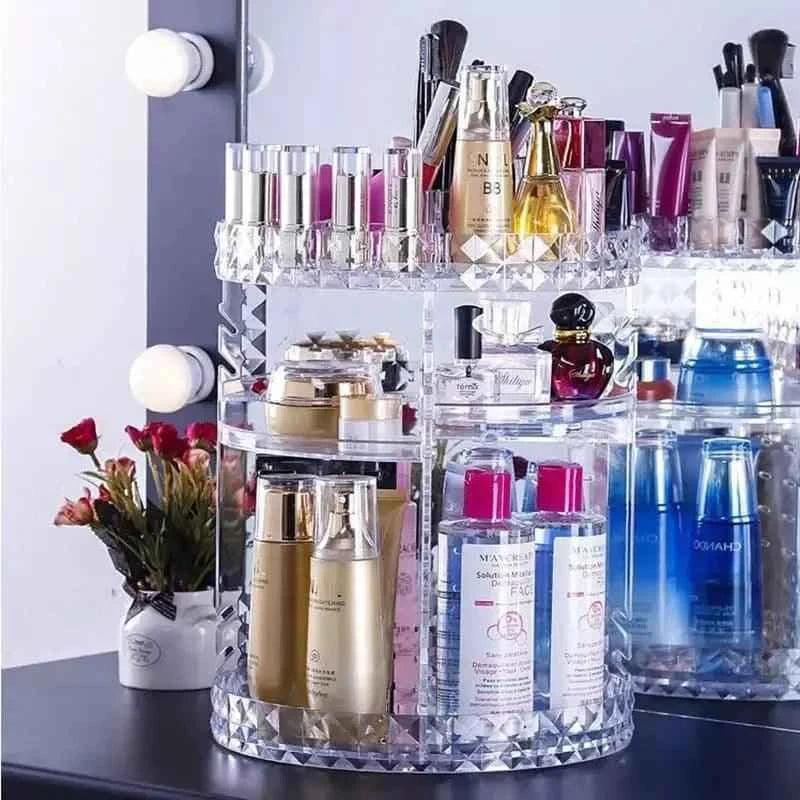 360 Rotating Makeup Organizer for Easy Access and Efficient Storage - Makeup Organizer 360 Rotating - Clarify.pk