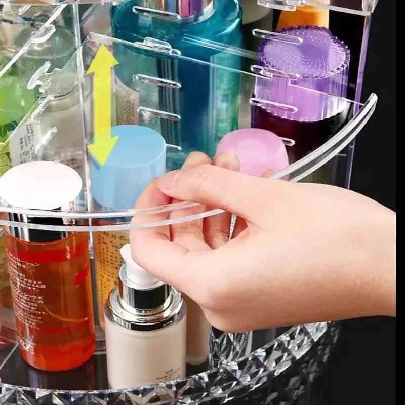 آسان رسائی اور موثر اسٹوریج کے لیے 360 گھومنے والا میک اپ آرگنائزر - میک اپ آرگنائزر 360 گھومنے والا