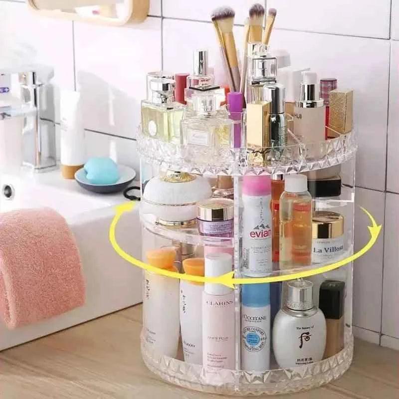 360 Rotating Makeup Organizer for Easy Access and Efficient Storage - Makeup Organizer 360 Rotating - Clarify.pk