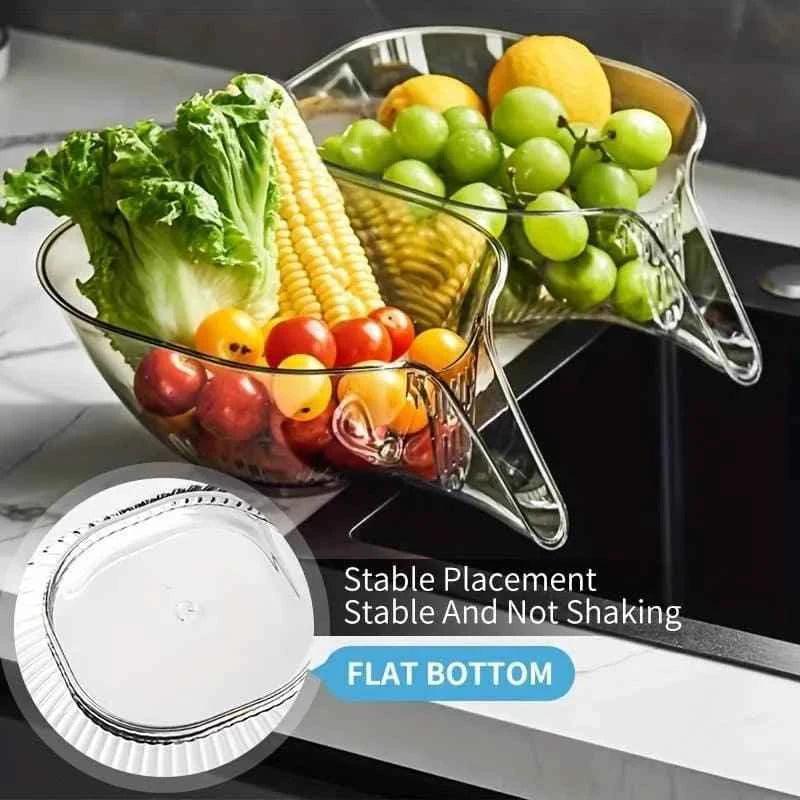 Multipurpose Kitchen Basket - Acrylic Drainage Basket for Fruits and Vegetables - Clarify.pk