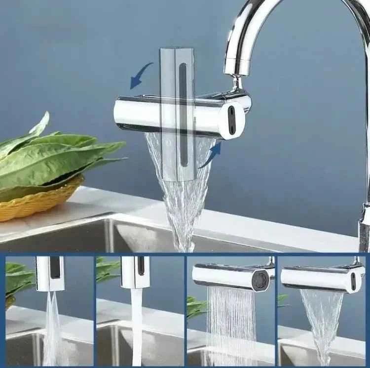 Multifunctional Kitchen Faucet Waterfall with Pressurized Bubbler and 4 Modes Spout Adapter - Clarify.pk