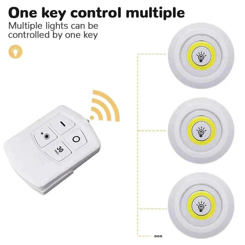 Pack of 3 Wireless LED Night Lights with Remote Control - Ultra-Bright - Clarify.pk