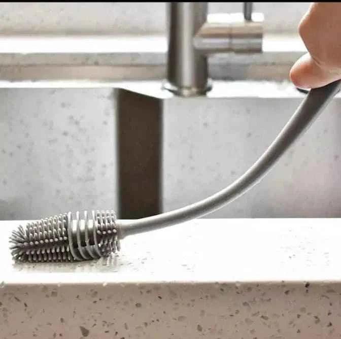 Bottle Cleaning Brush with Rubber TPR Bristles for Deep Cleaning - Clarify.pk