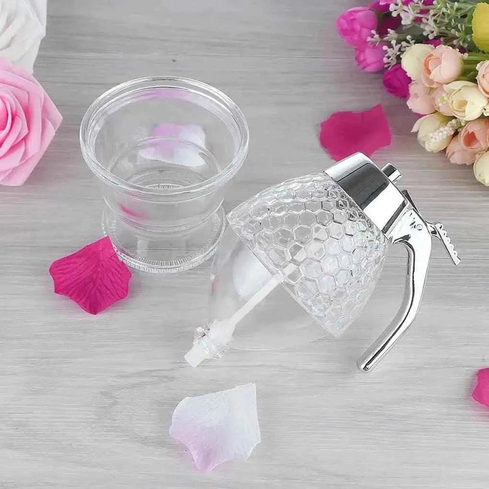 Transparent Honey Dispenser for Easy Pouring and Storage in Acrylic