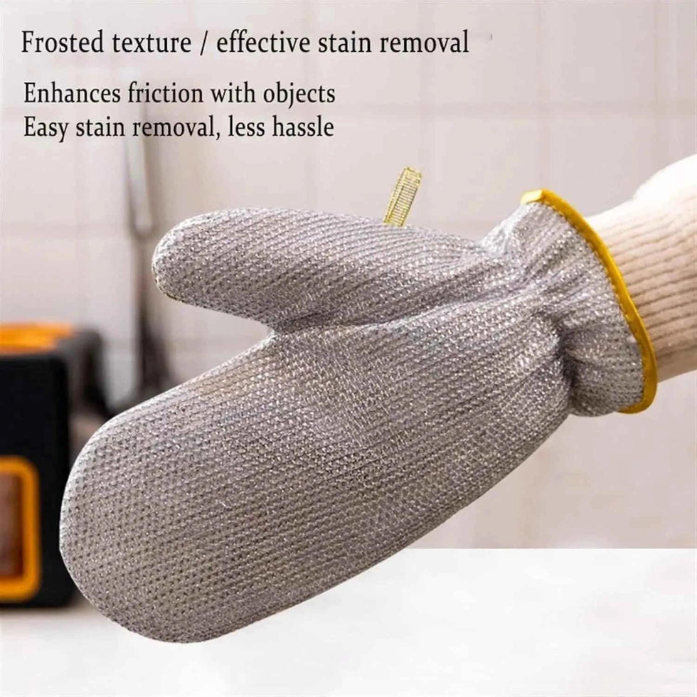 Kitchen Steel Dishwashing Gloves Pair for Ultimate Cleaning Power