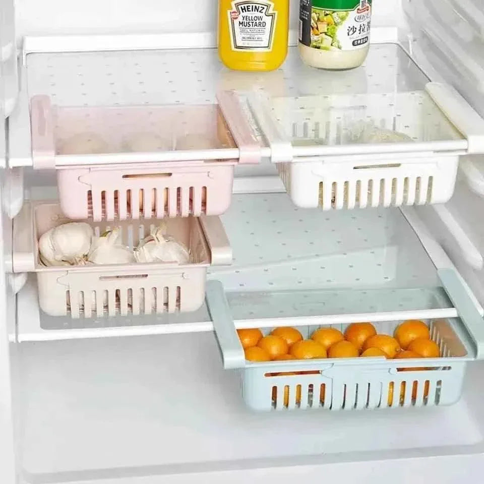 Stretchable Fridge Basket for Organized Storage and Freshness - Clarify.pk