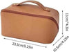 Classy Leather Cosmetic Bag, Portable Makeup Pouch for Travel - Clarify.pk