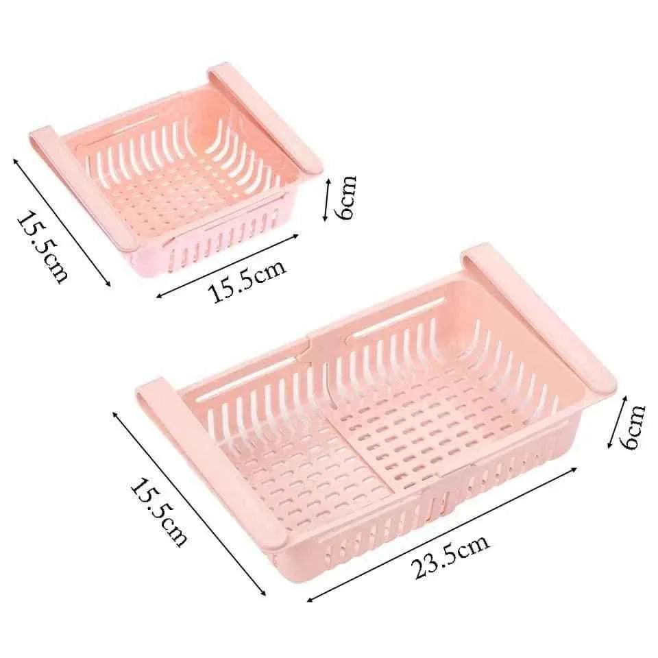 Stretchable Fridge Basket for Organized Storage and Freshness - Clarify.pk