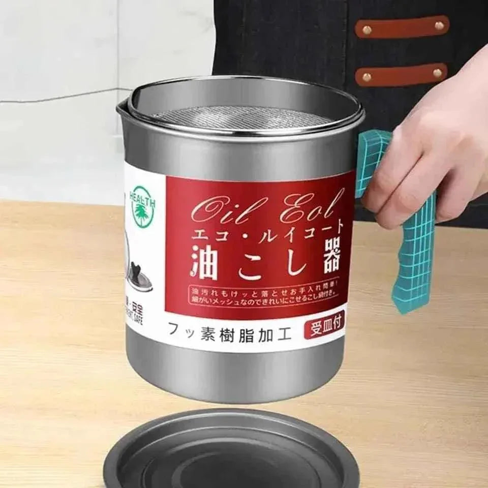 Stainless Steel Oil Filter Pot 1.4 Liter for Cooking and Frying - Clarify.pk