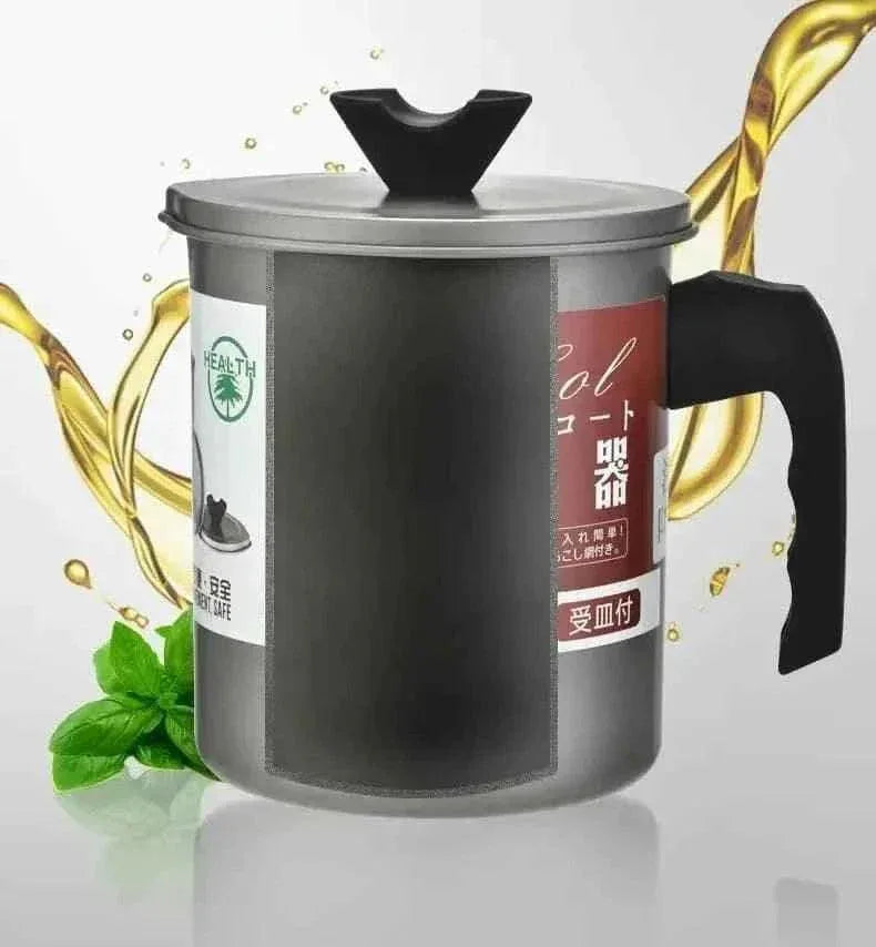 Stainless Steel Oil Filter Pot 1.4 Liter for Cooking and Frying - Clarify.pk