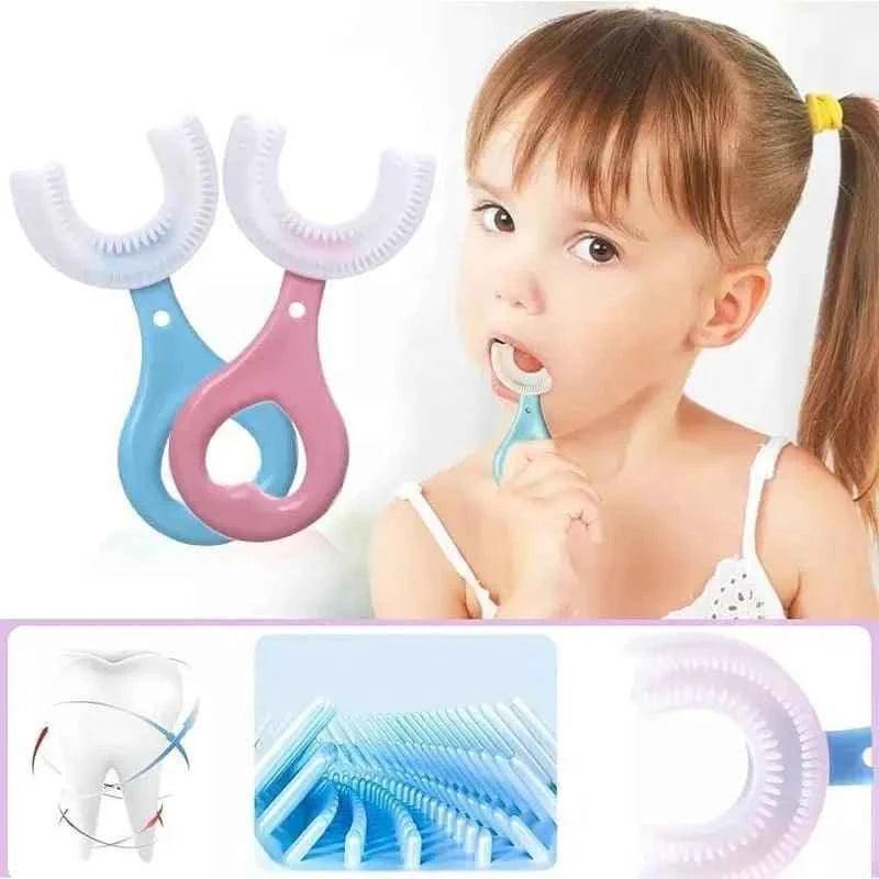 Silicone Toothbrush for Kids - Fun U Shape Design for Effective Oral Care - Clarify.pk