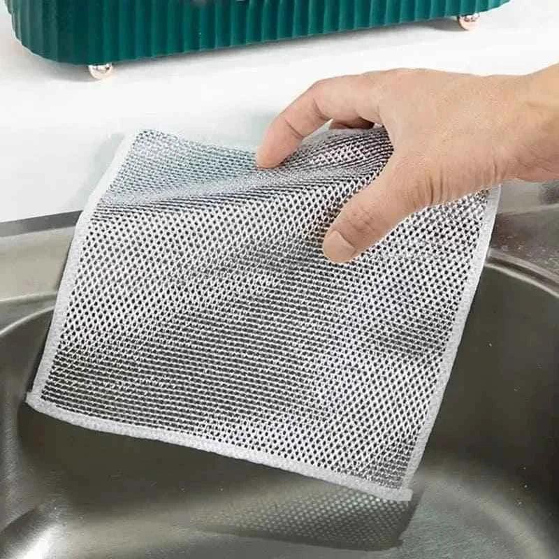 Non-Scratch Cleaning Cloth for Dishes | Durable Steel Wire Dishcloth - Clarify.pk