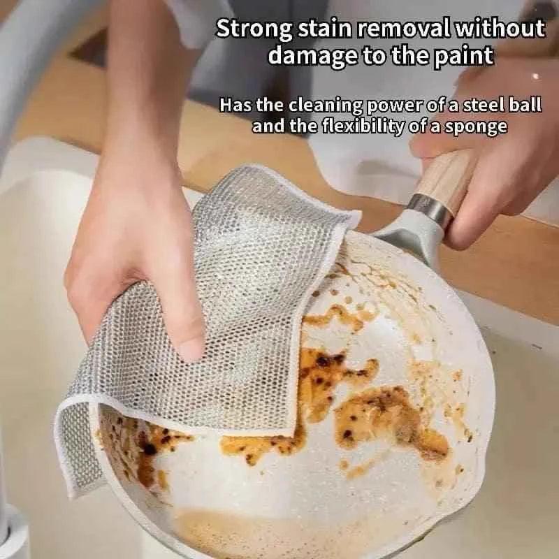 Non-Scratch Cleaning Cloth for Dishes | Durable Steel Wire Dishcloth - Clarify.pk