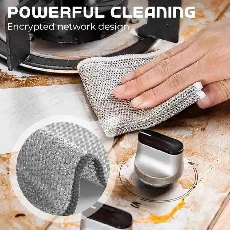 Non-Scratch Cleaning Cloth for Dishes | Durable Steel Wire Dishcloth - Clarify.pk