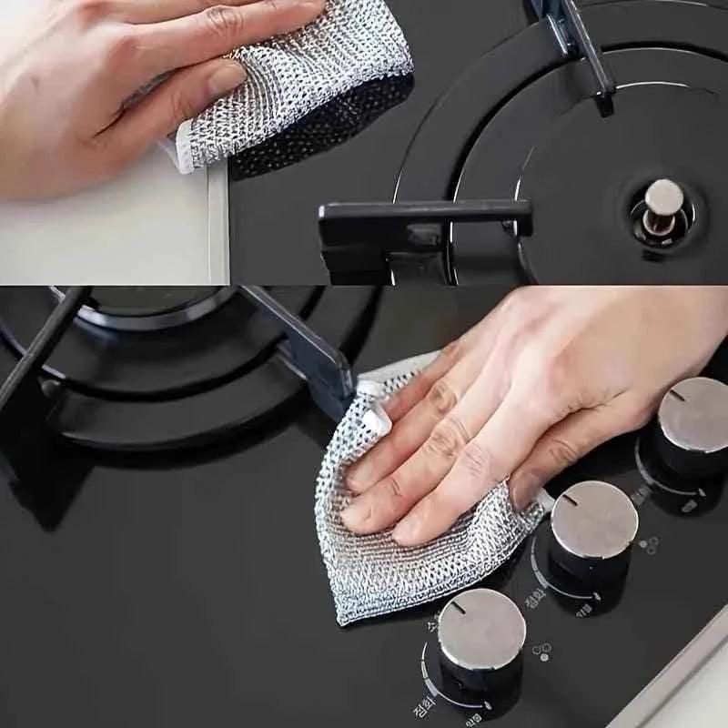 Non-Scratch Cleaning Cloth for Dishes | Durable Steel Wire Dishcloth - Clarify.pk