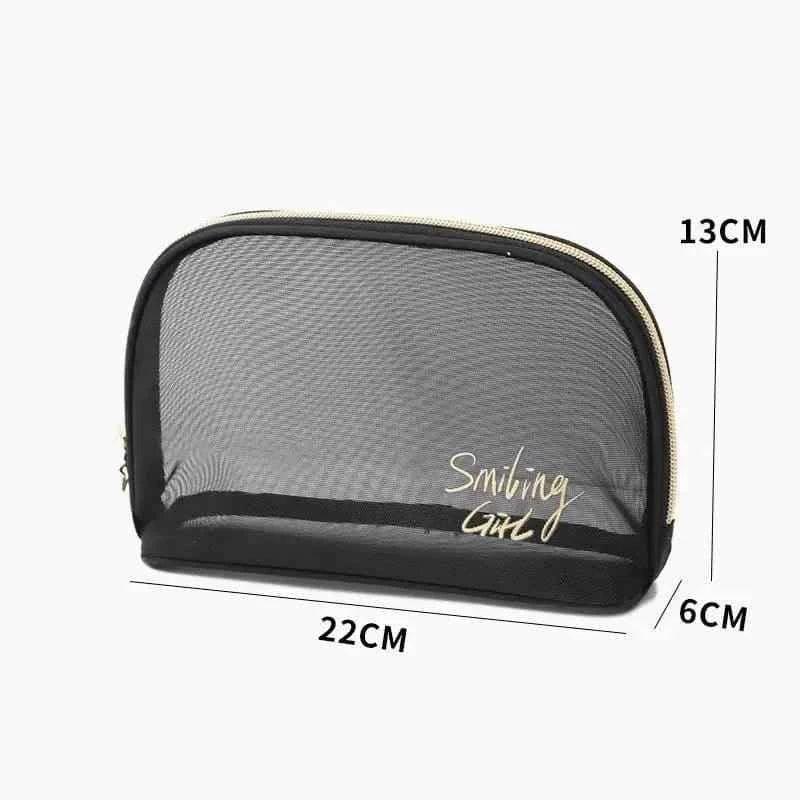 Black Mesh Makeup Bag for Travel and Organization