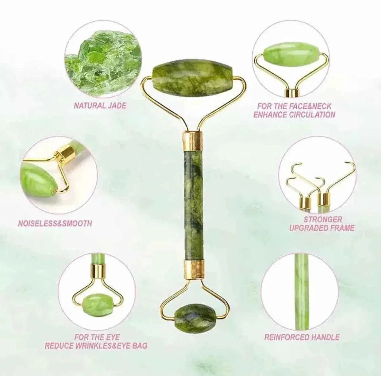 Jade Roller and Gua Sha Set for Glowing Skin Massage and Skincare - Clarify.pk