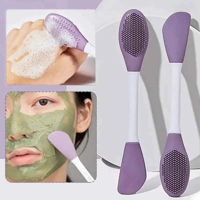 Double Head Silicone Facial Mask Brush for Smooth Application and Even Distribution