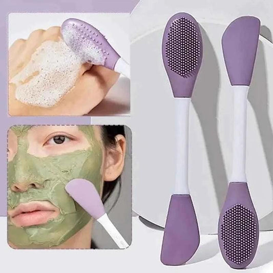 Double Head Silicone Facial Mask Brush for Smooth Application and Even Distribution - Clarify.pk