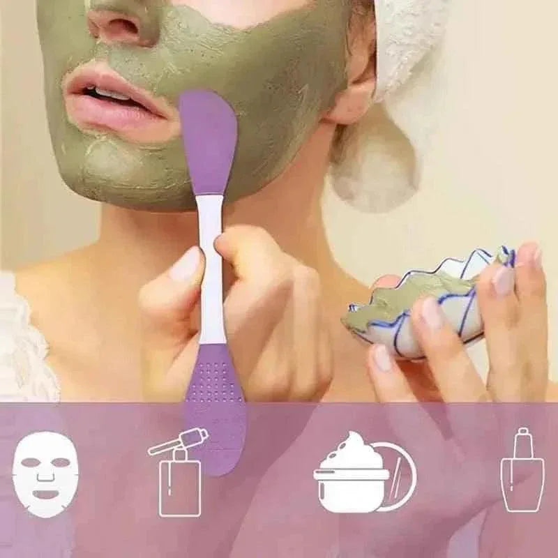 Double Head Silicone Facial Mask Brush for Smooth Application and Even Distribution