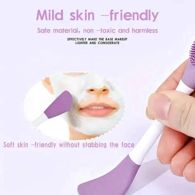 Double Head Silicone Facial Mask Brush for Smooth Application and Even Distribution