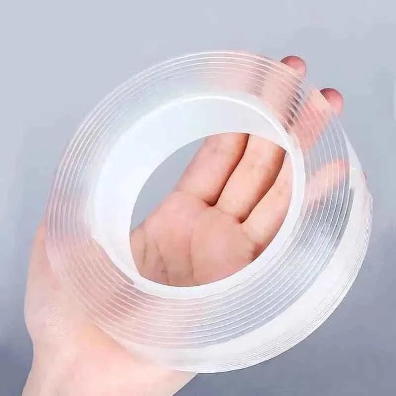 Nano Double Tape Transparent Adhesive for Home Bathroom Kitchen Powerful Washable Universal Hook Tape - Clarify.pk