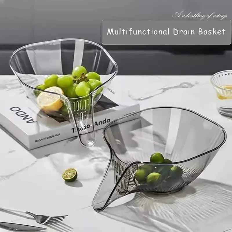 Multipurpose Kitchen Basket - Acrylic Drainage Basket for Fruits and Vegetables - Clarify.pk