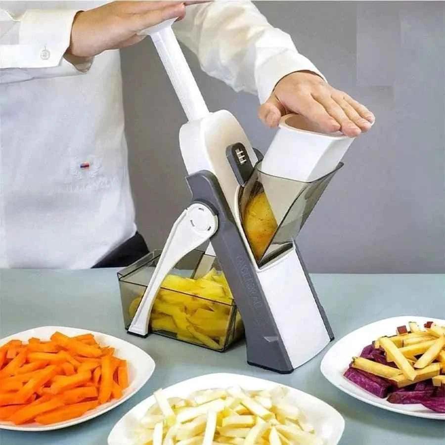 5 in 1 Manual Vegetable Cutter - Versatile Kitchen Tool for Slicing, Dicing, Chopping, and Julienne - Clarify.pk